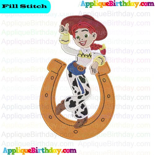 Jessie in Horse Horseshoes Toy Story Fill Embroidery Design