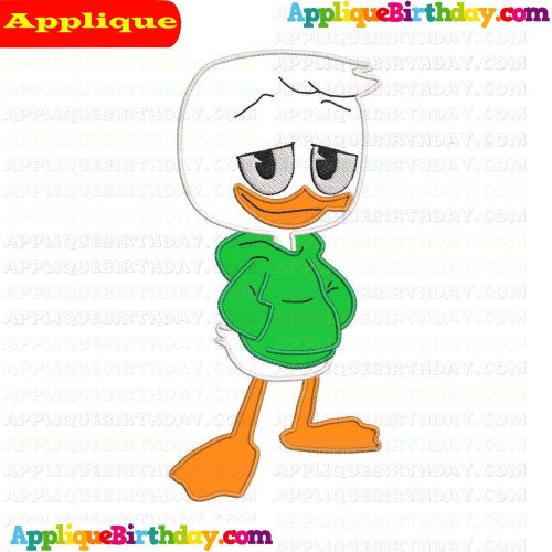 Louie Standing Up Ducktales Applique Design