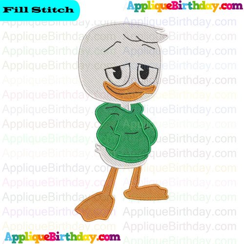 Louie Standing Up Ducktales Fill Embroidery Design