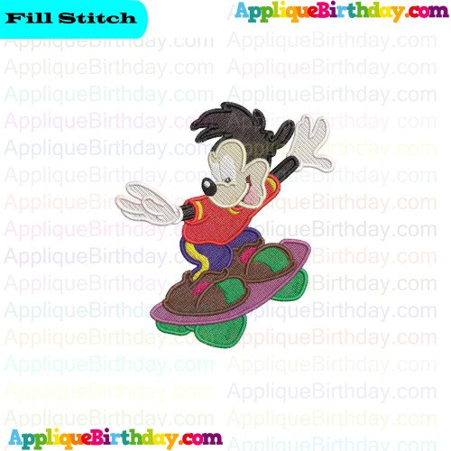 Max baby skateboarding Goof Troop 2 Fill Embroidery Design