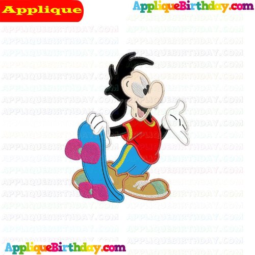 Max baby skateboarding Goof Troop Applique Design