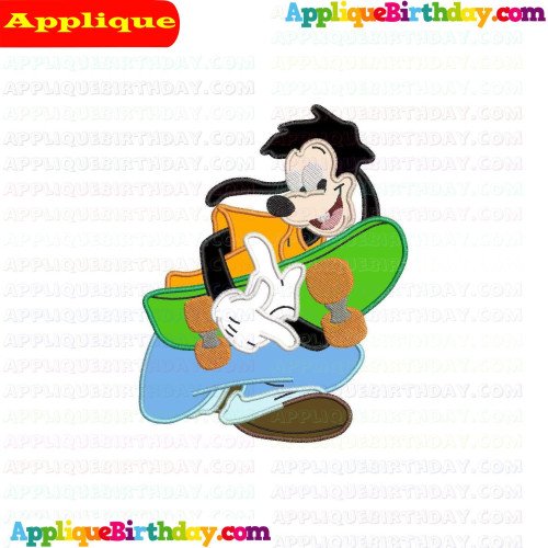 Max with skateboard Goof Troop Applique Design