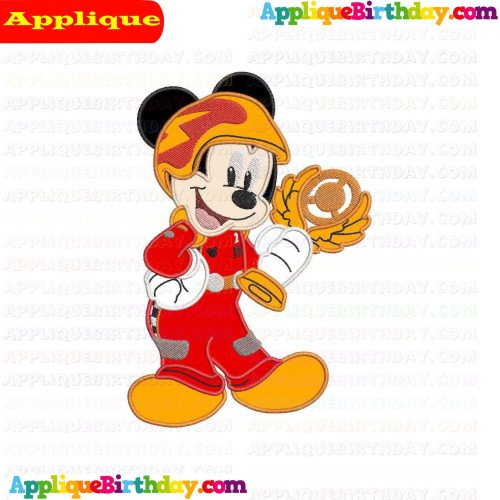Mickey Mouse with Cup Mickey and the Roadster Racers 2 Applique Design
