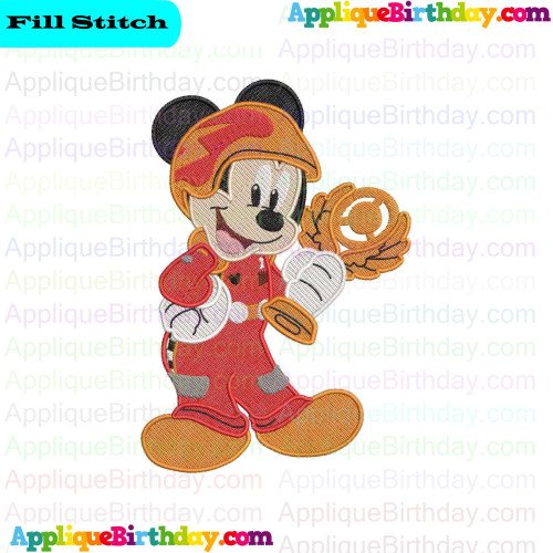 Mickey Mouse with Cup Mickey and the Roadster Racers 2 Fill Embroidery Design