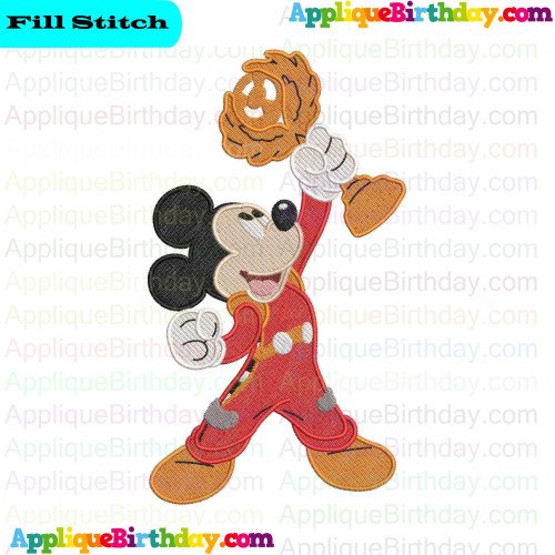 Mickey Mouse with Cup Mickey and the Roadster Racers Fill Embroidery Design