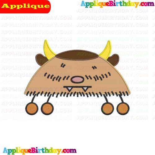 Monster Bull Happy Monster Band Applique Design
