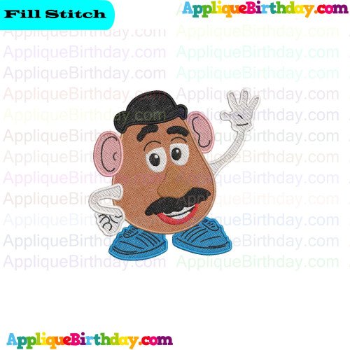 Mr Potato Head Waving hand Toy Story Fill Embroidery Design
