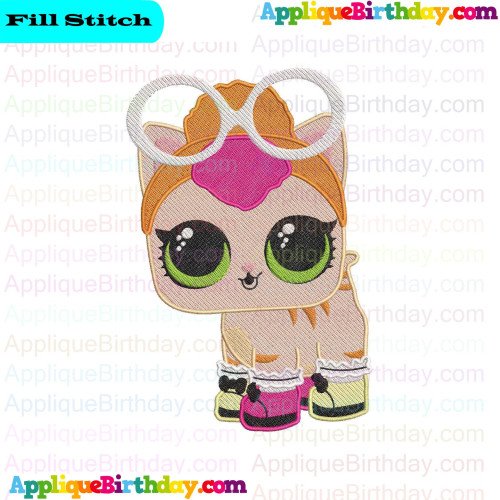 Neon Kitty LOL Doll Surprise Fill Embroidery Design