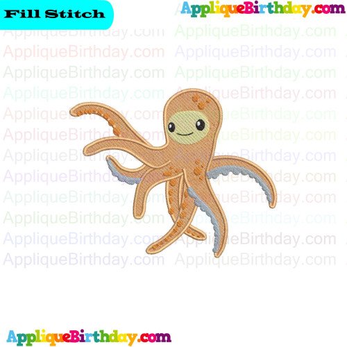 Octopus The Octonauts Fill Embroidery Design