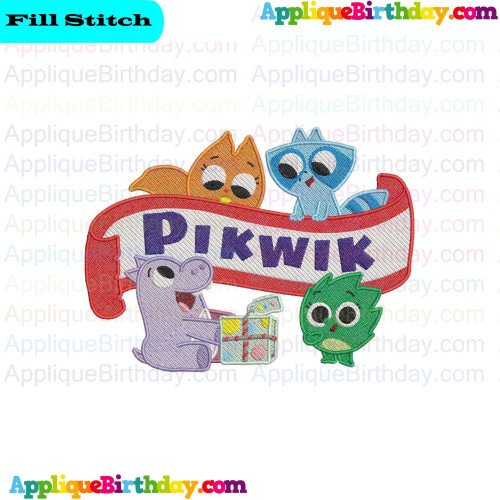 Olivia Paprika with friends with Logo Fill Embroidery Design