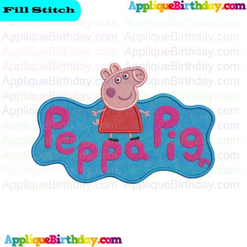 Peppa Pig Logo Fill Embroidery Design