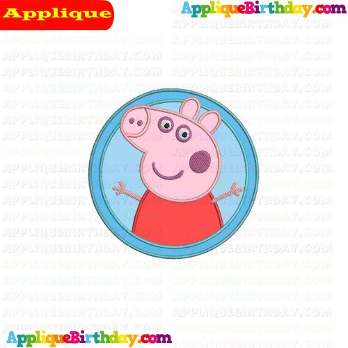Pig in Circle Peppa Pig Applique Design
