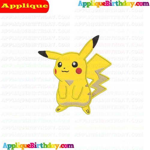 Pikachu Pokemon 4 Applique Design