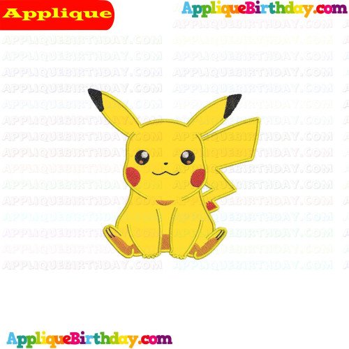 Pikachu Pokemon Applique Design