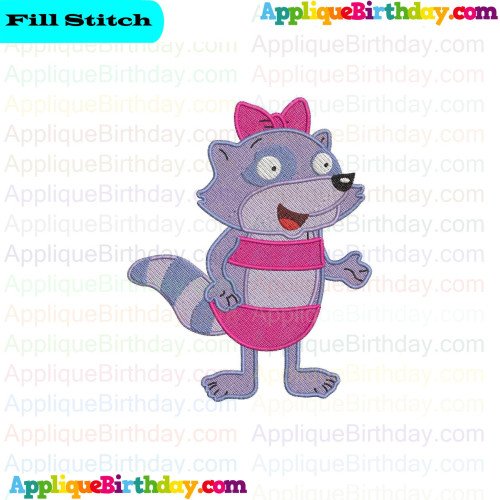 Pinch Raccoon PBJ Otter Fill Embroidery Design