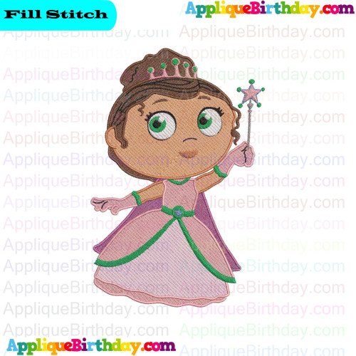 Princess Pea Super why Fill Embroidery Design