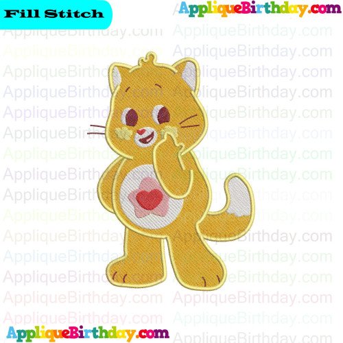 Proud Heart Cat Care Bears Fill Embroidery Design