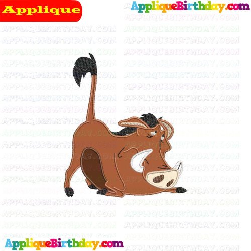 Pumbaa Sad Timon and Pumbaa Applique Design