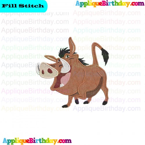 Pumbaa Sad Timon and Pumbaa Fill Embroidery Design