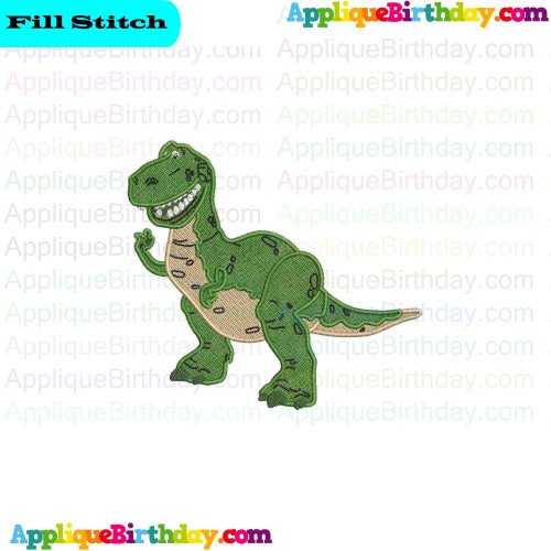 Rex Tyrannosaurus Green Dinosaur 2 Toy Story Fill Embroidery Design