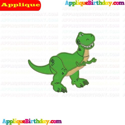 Rex Tyrannosaurus Green Dinosaur Toy Story Applique Design