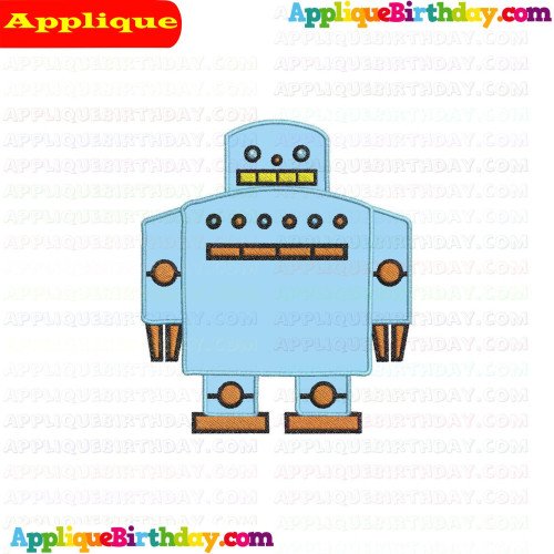 Robot Happy Monster Band Applique Design