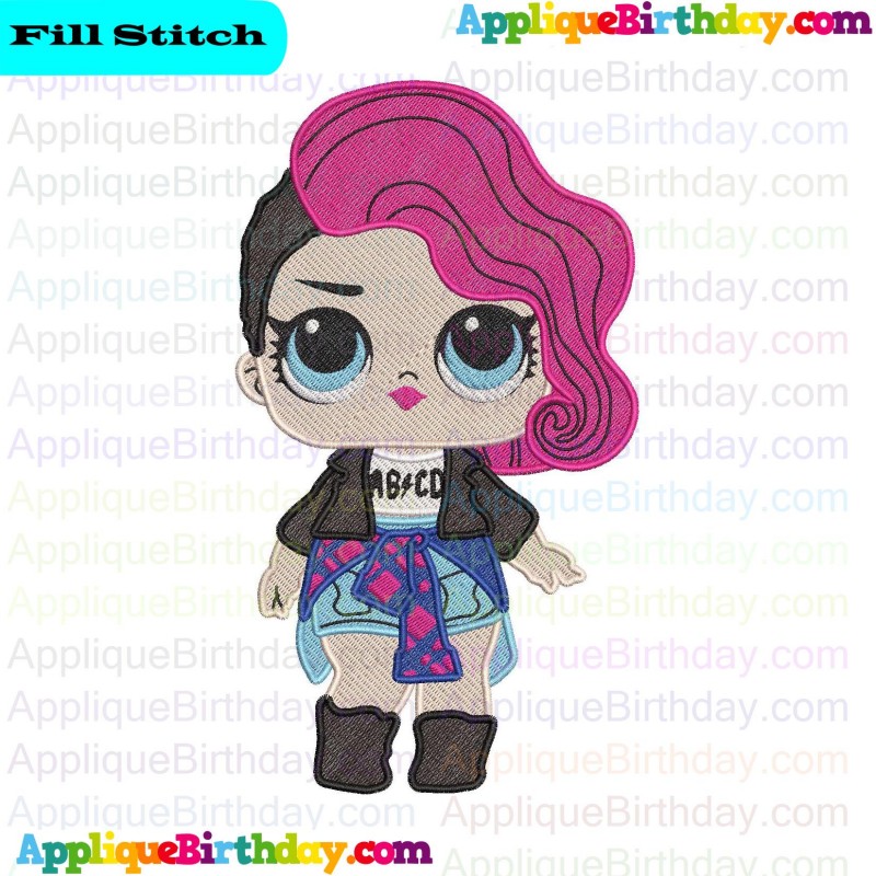Rocker LOL Doll Surprise Fill Embroidery Design