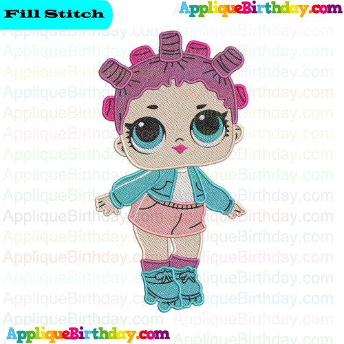Roller Sk8ter LOL Doll Surprise Fill Embroidery Design