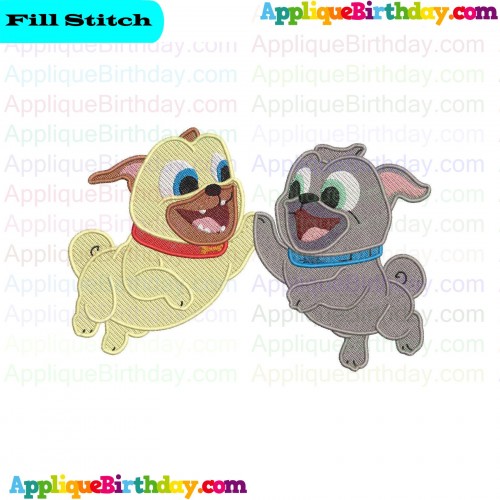 Rolly and Bingo Puppy Dog Pals Fill Embroidery Design