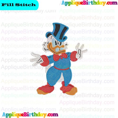Scrooge Ducktales Fill Embroidery Design