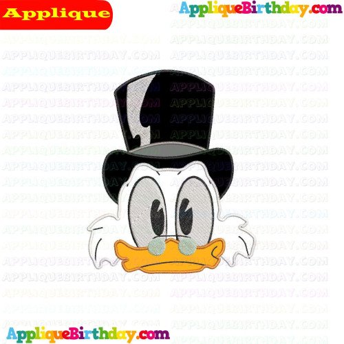 Scrooge Face Ducktales Applique Design