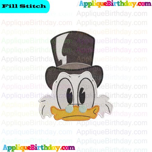 Scrooge Face Ducktales Fill Embroidery Design