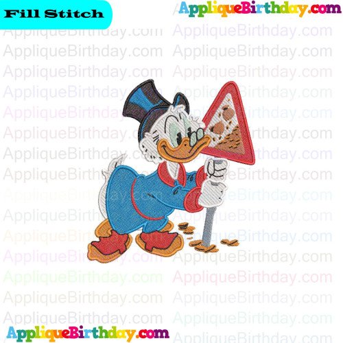 Scrooge McDuck Indication mark Ducktales Fill Embroidery Design