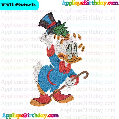 Scrooge McDuck Money Ducktales 2 Fill Embroidery Design