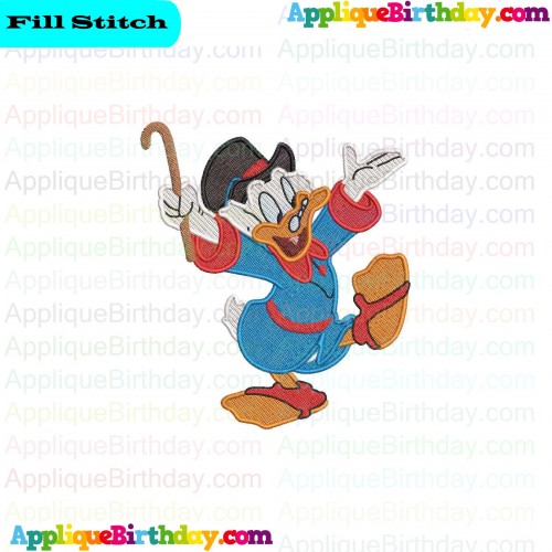 Scrooge McDuck Very Happy Ducktales Fill Embroidery Design