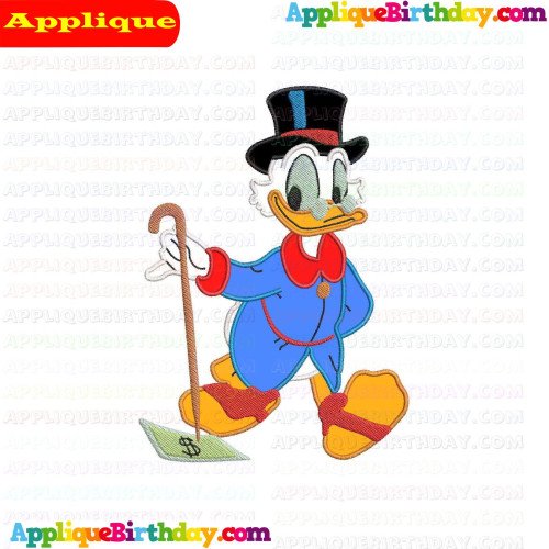 Scrooge Money Ducktales Applique Design