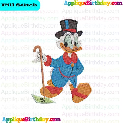 Scrooge Money Ducktales Fill Embroidery Design