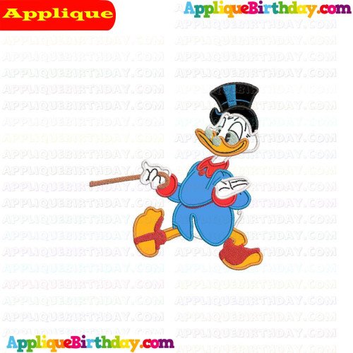 Scrooge on a walk with his cane Ducktales Applique Design