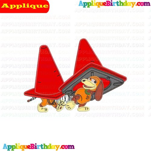 Slinky Dog under traffic cone Toy Story Applique Design