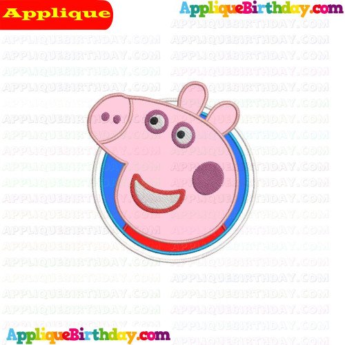 Smiley Pig in Circle Peppa Pig Applique Design