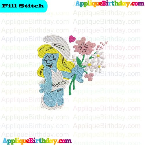 Smurfette The Smurfs Fill Embroidery Design