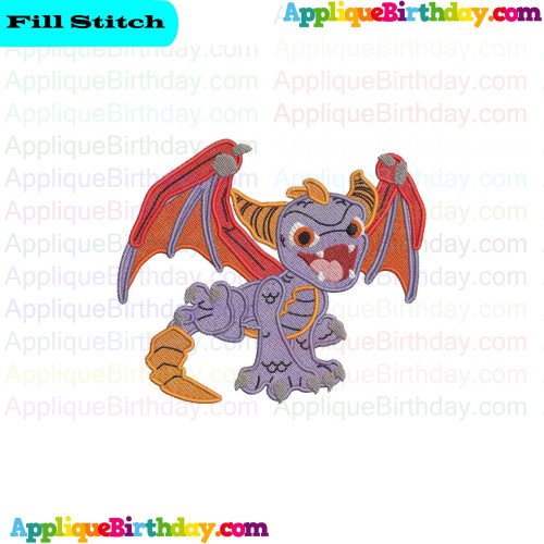 Spyro Firing Skylanders Fill Embroidery Design