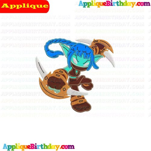 Stealth Elf Attacking Skylanders Applique Design
