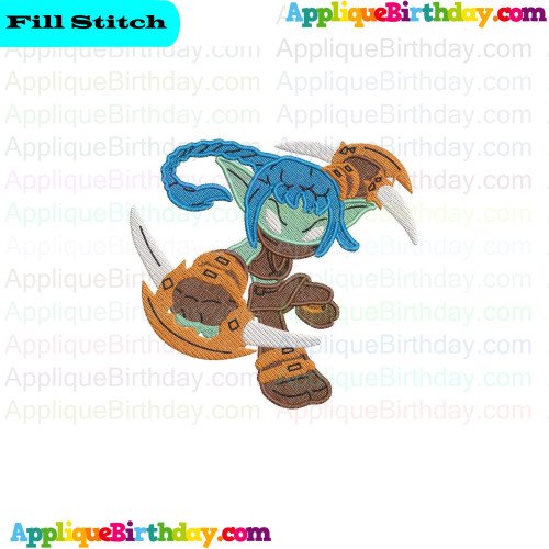 Stealth Elf Attacking Skylanders Fill Embroidery Design