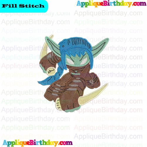 Stealth Elf Skylanders Fill Embroidery Design