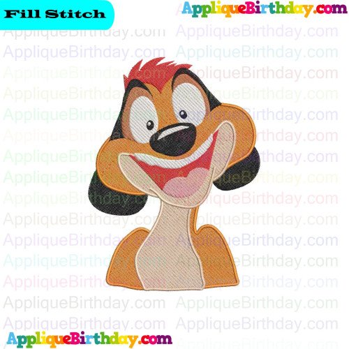 Timon Face Timon and Pumbaa Fill Embroidery Design
