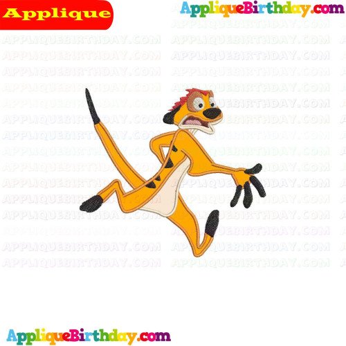 Timon Running Timon and Pumbaa Applique Design