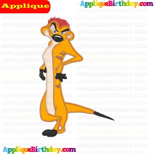 Timon Standing up Timon and Pumbaa Applique Design