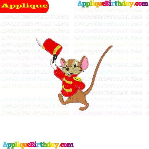 Timothy Mouse Say Hi 2 Dumbo Applique Design