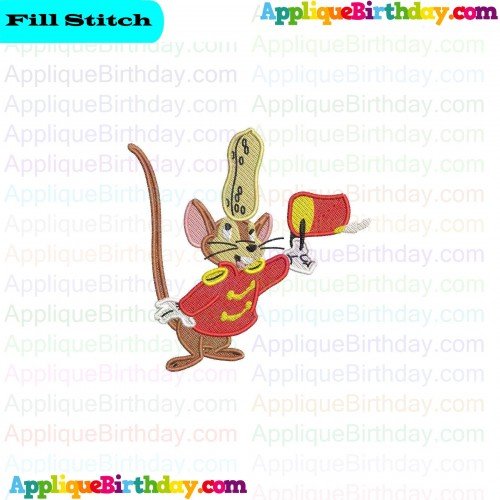 Timothy Q Mouse with a peanut under his hat Dumbo Fill Embroidery Design